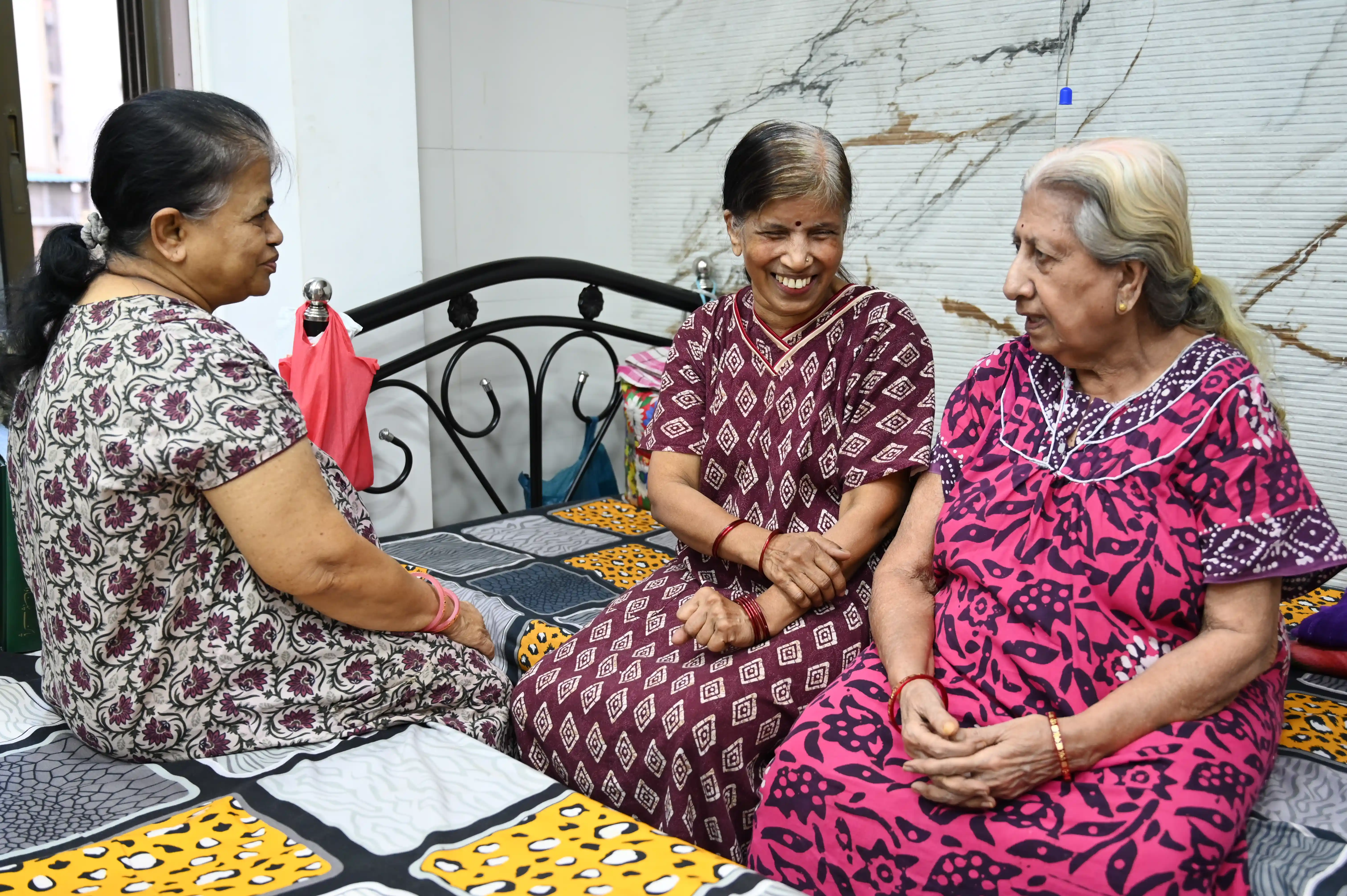 Elder resident receiving care